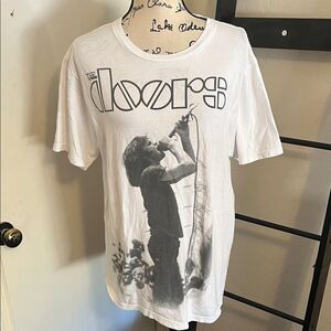 The Doors Music Band White Graphic Pullover T-Shirt Concert Festival